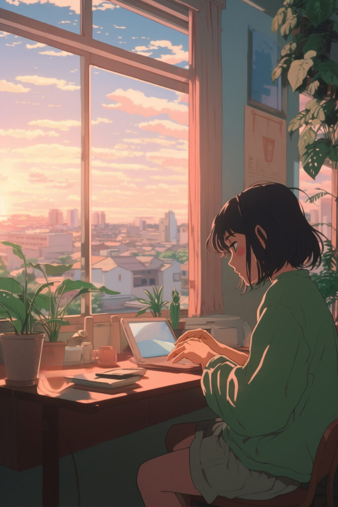 bureau PC lofi style